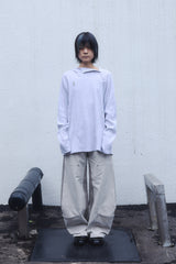 OVERSIZED WAFFLE HOODIE / LIGHT GRAY