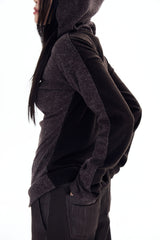 SIDE SLIT HOODIE / BROWN