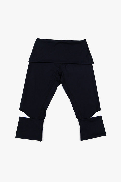 SLIT CUFFED LEGGINGS / BLACK