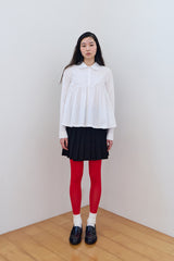 GATHERED MODULAR SHIRT / WHITE