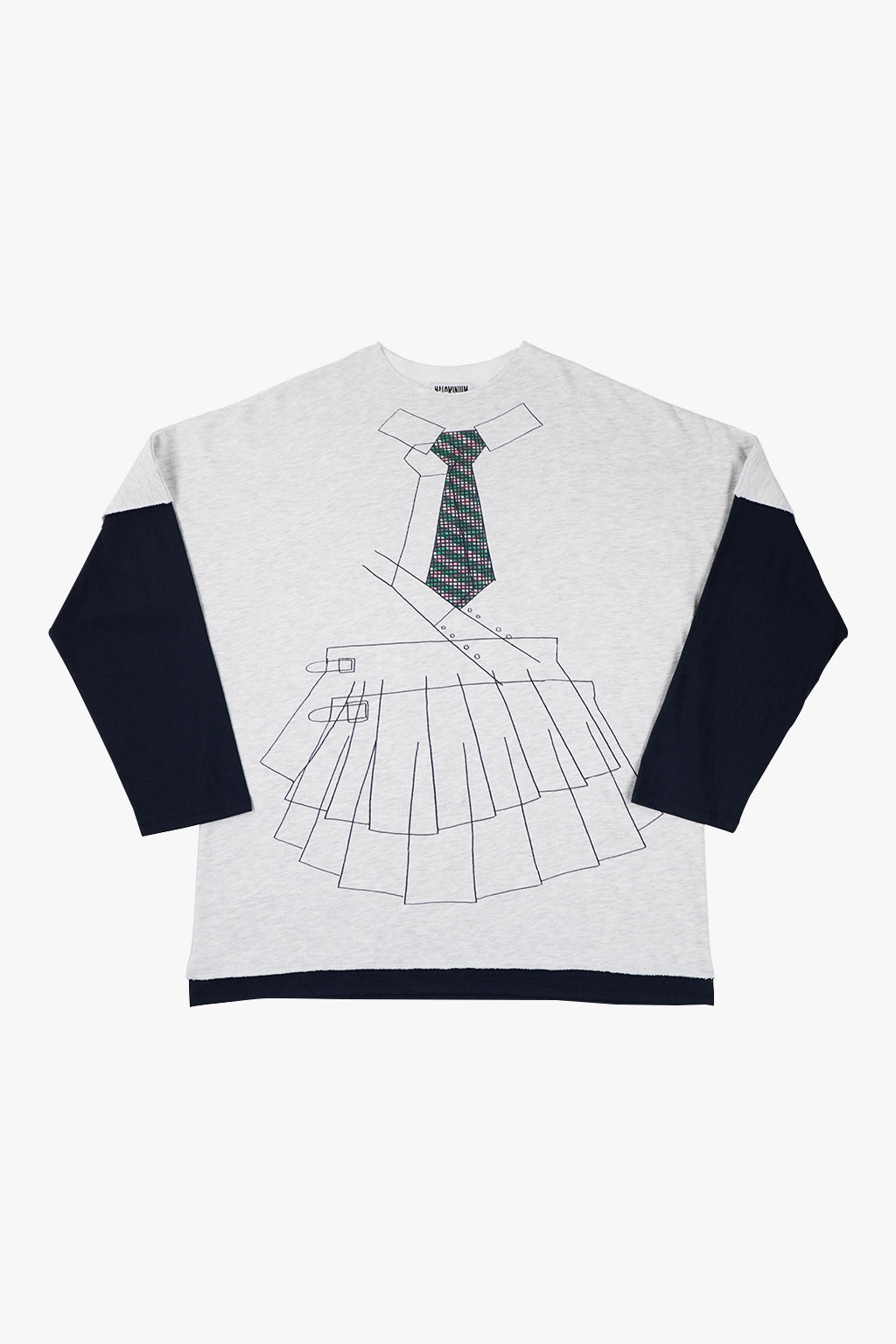 [HALOMINIUM x MIMICHAN] LOMI LAYERED TEE / GRAY