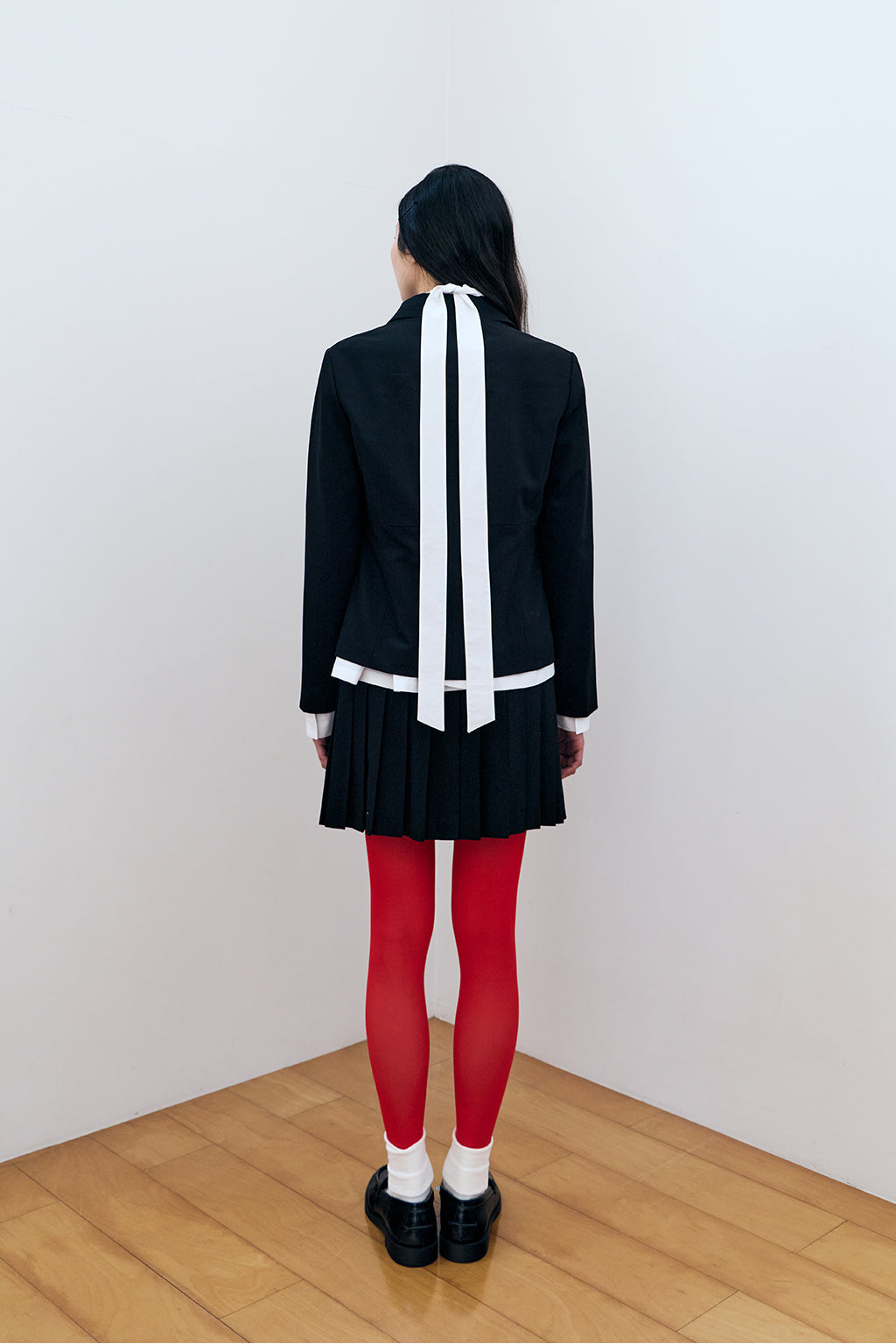 GATHERED MODULAR SHIRT / WHITE