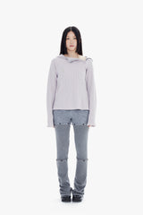 SLIM WAFFLE HOODIE / PALE PURPLE