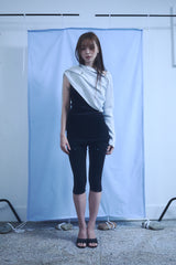 BUTTON SKIRT LEGGINGS / BLACK
