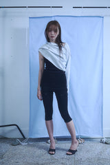 BUTTON SKIRT LEGGINGS / BLACK
