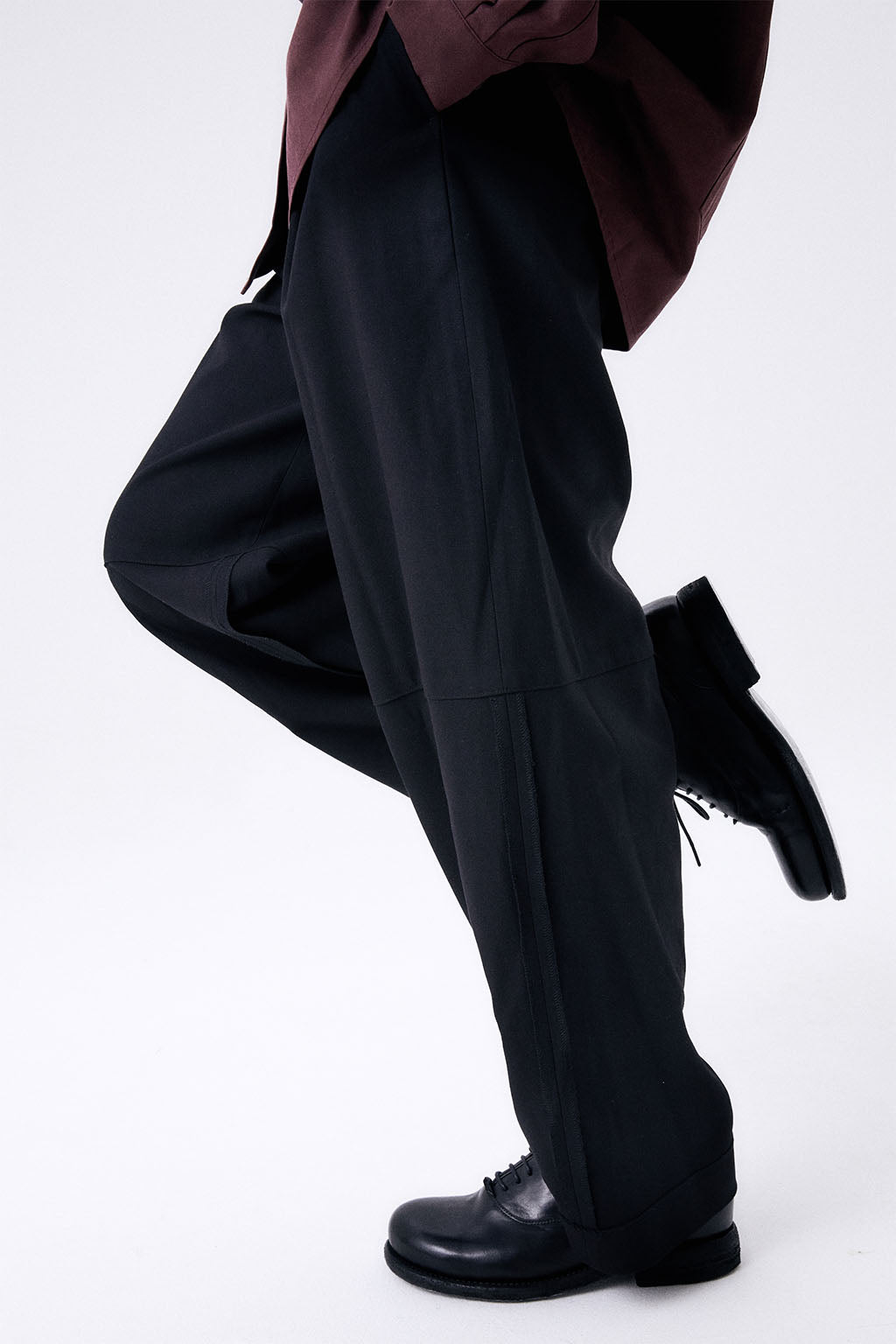 ONE TUCK WOOL PANTS / BLACK