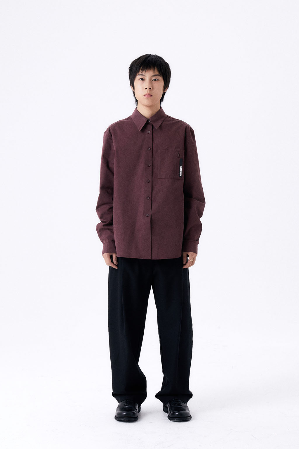 ONE TUCK WOOL PANTS / BLACK