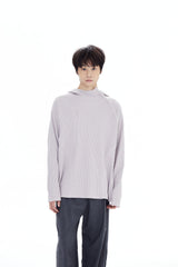 OVERSIZED WAFFLE HOODIE / PALE PURPLE