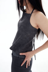 REVERSIBLE HALTER TOP / GRAY