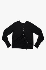 MODULAR RUFFLE CARDIGAN / BLACK