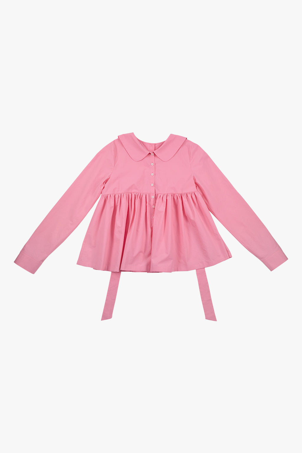 GATHERED MODULAR SHIRT / PINK