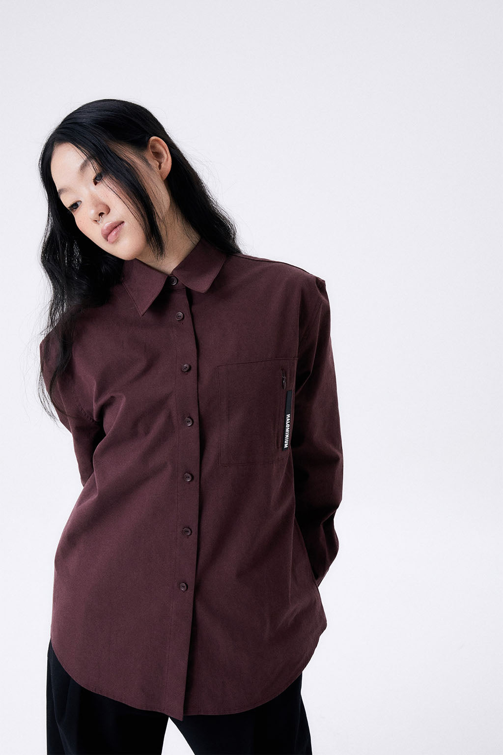 OVERSIZED POCKETS SHIRT 2 / BURGUNDY