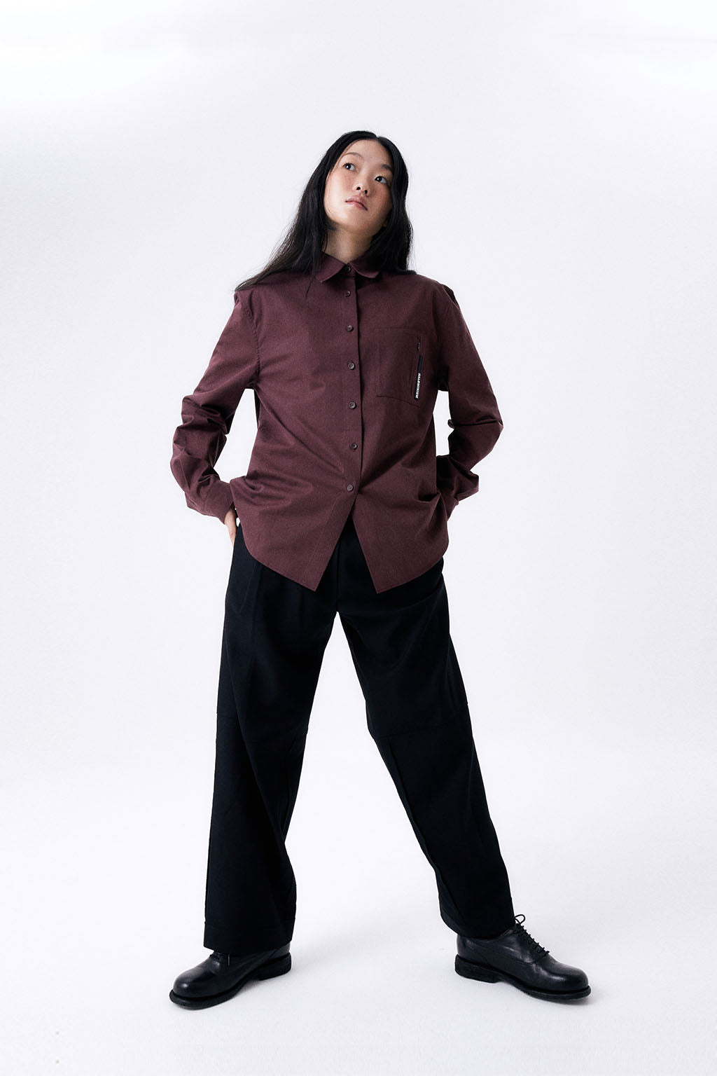 OVERSIZED POCKETS SHIRT 2 / BURGUNDY