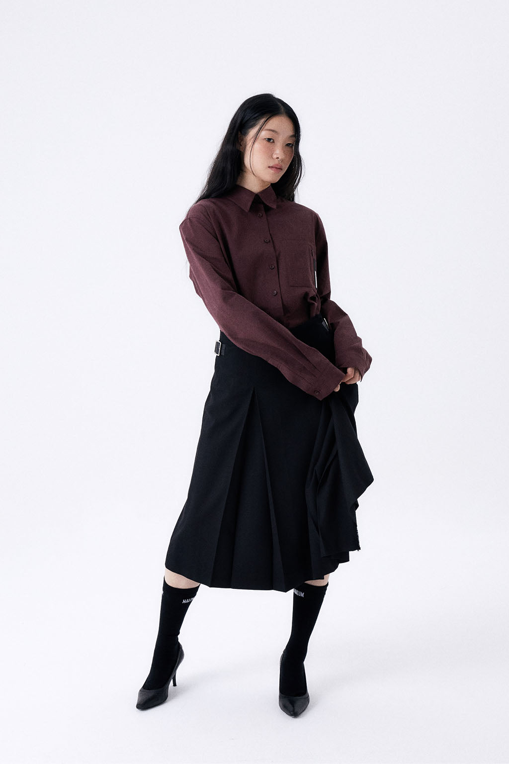 OVERSIZED POCKETS SHIRT 2 / BURGUNDY