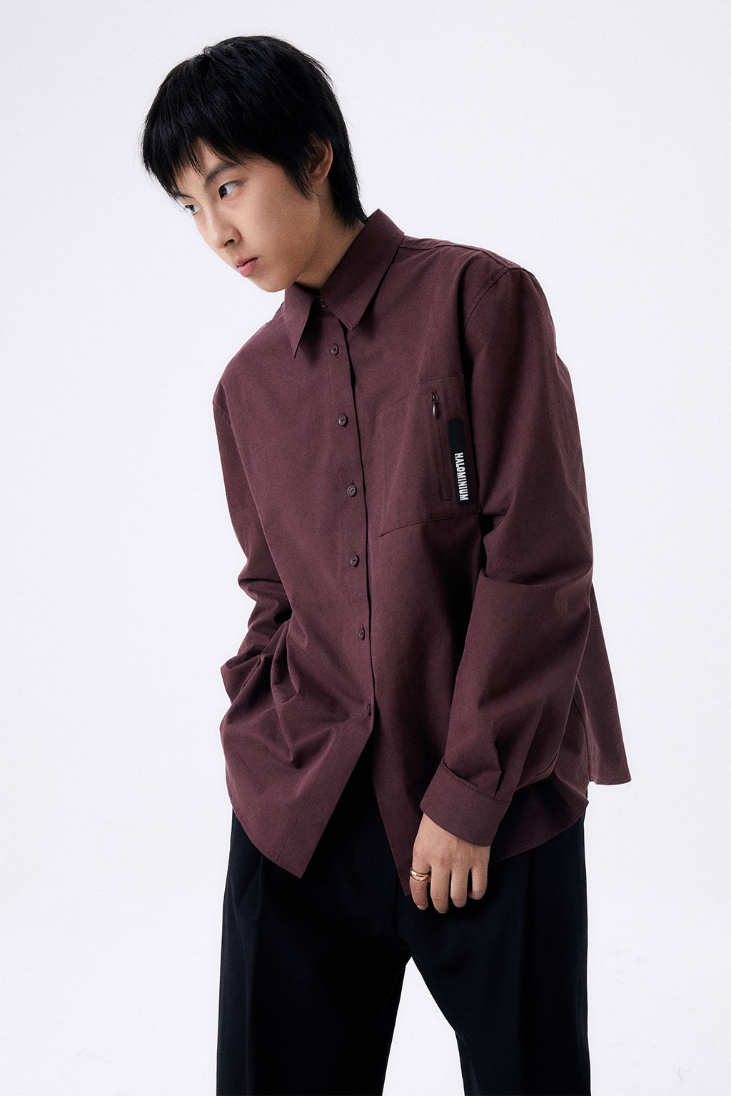 OVERSIZED POCKETS SHIRT 2 / BURGUNDY