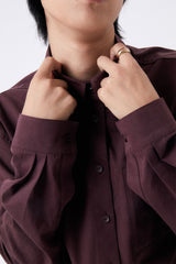 OVERSIZED POCKETS SHIRT 2 / BURGUNDY