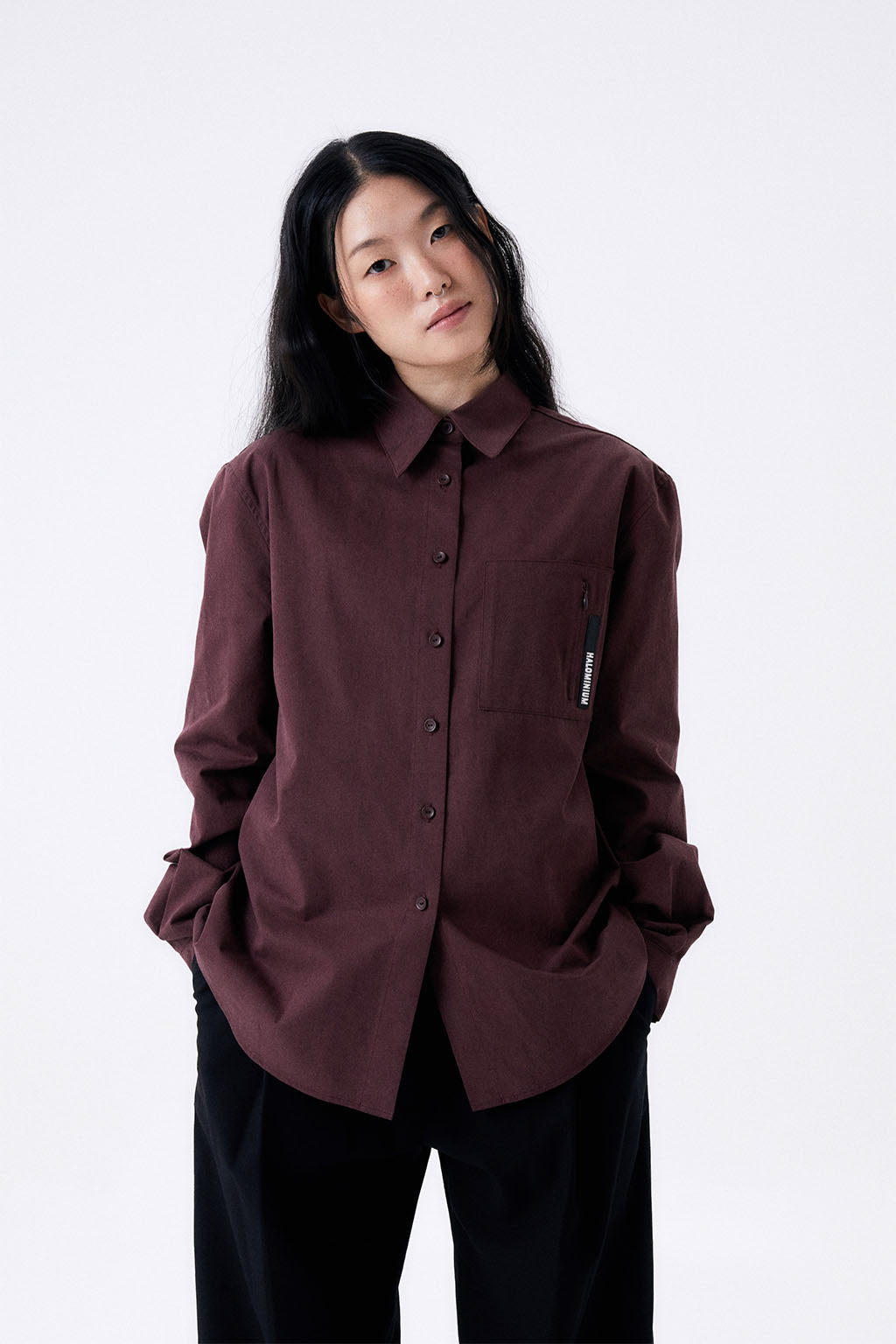 OVERSIZED POCKETS SHIRT 2 / BURGUNDY