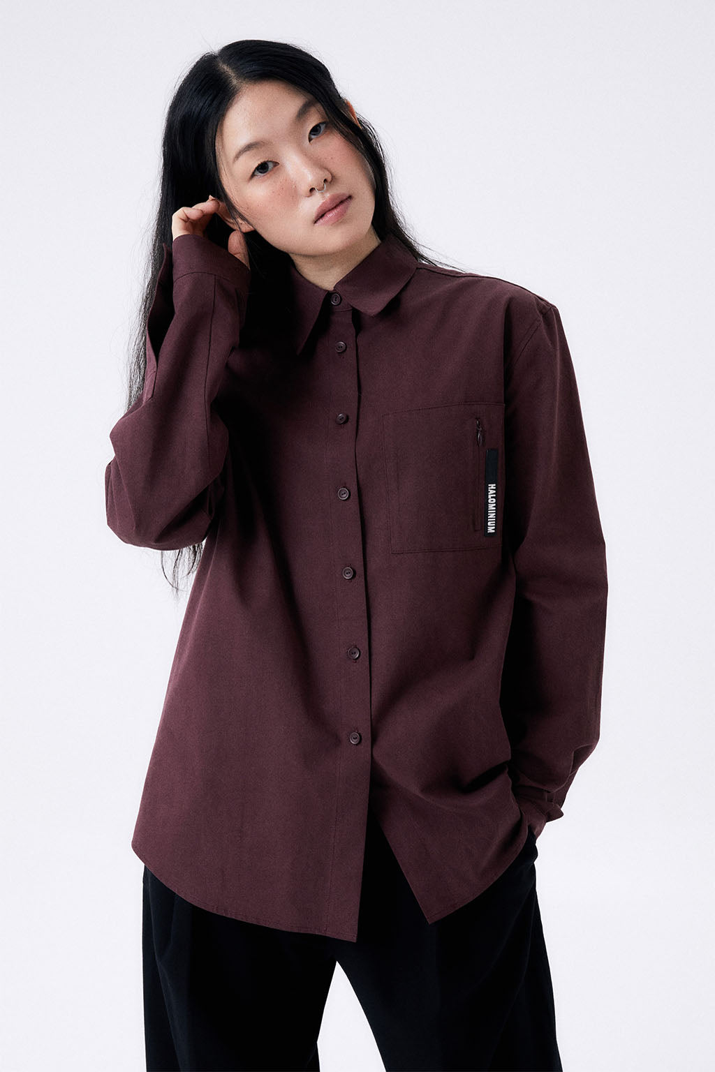 OVERSIZED POCKETS SHIRT 2 / BURGUNDY