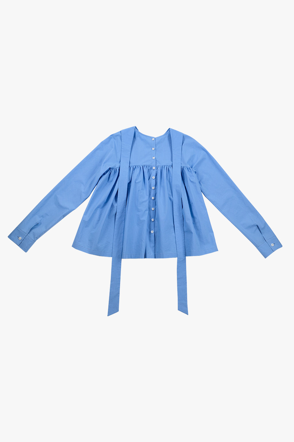 GATHERED MODULAR SHIRT / BLUE