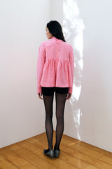 GATHERED MODULAR SHIRT / PINK