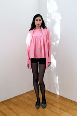 GATHERED MODULAR SHIRT / PINK