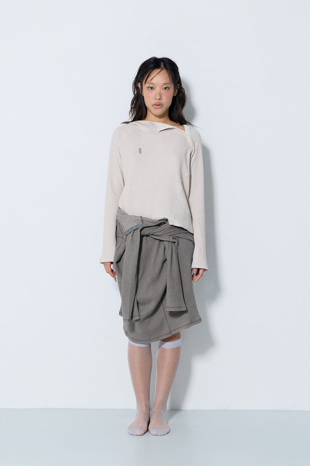 PIGMENT SLIM WAFFLE HOODIE / SHELL