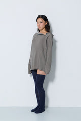 PIGMENT OVERSIZED WAFFLE HOODIE / BROWN