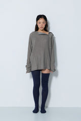 PIGMENT OVERSIZED WAFFLE HOODIE / BROWN