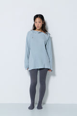 PIGMENT OVERSIZED WAFFLE HOODIE / BLUE