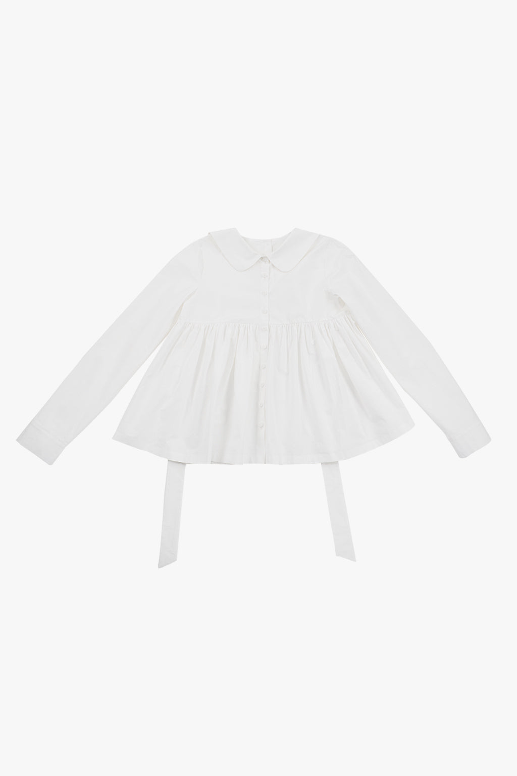 GATHERED MODULAR SHIRT / WHITE