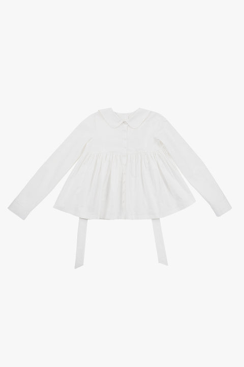 GATHERED MODULAR SHIRT / WHITE