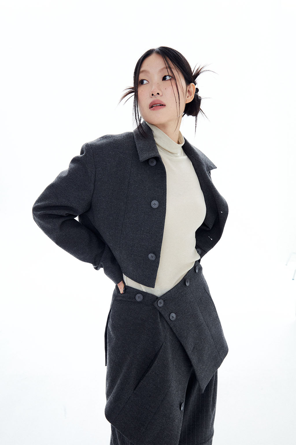 2 WAYS WOOL JACKET / GRAY