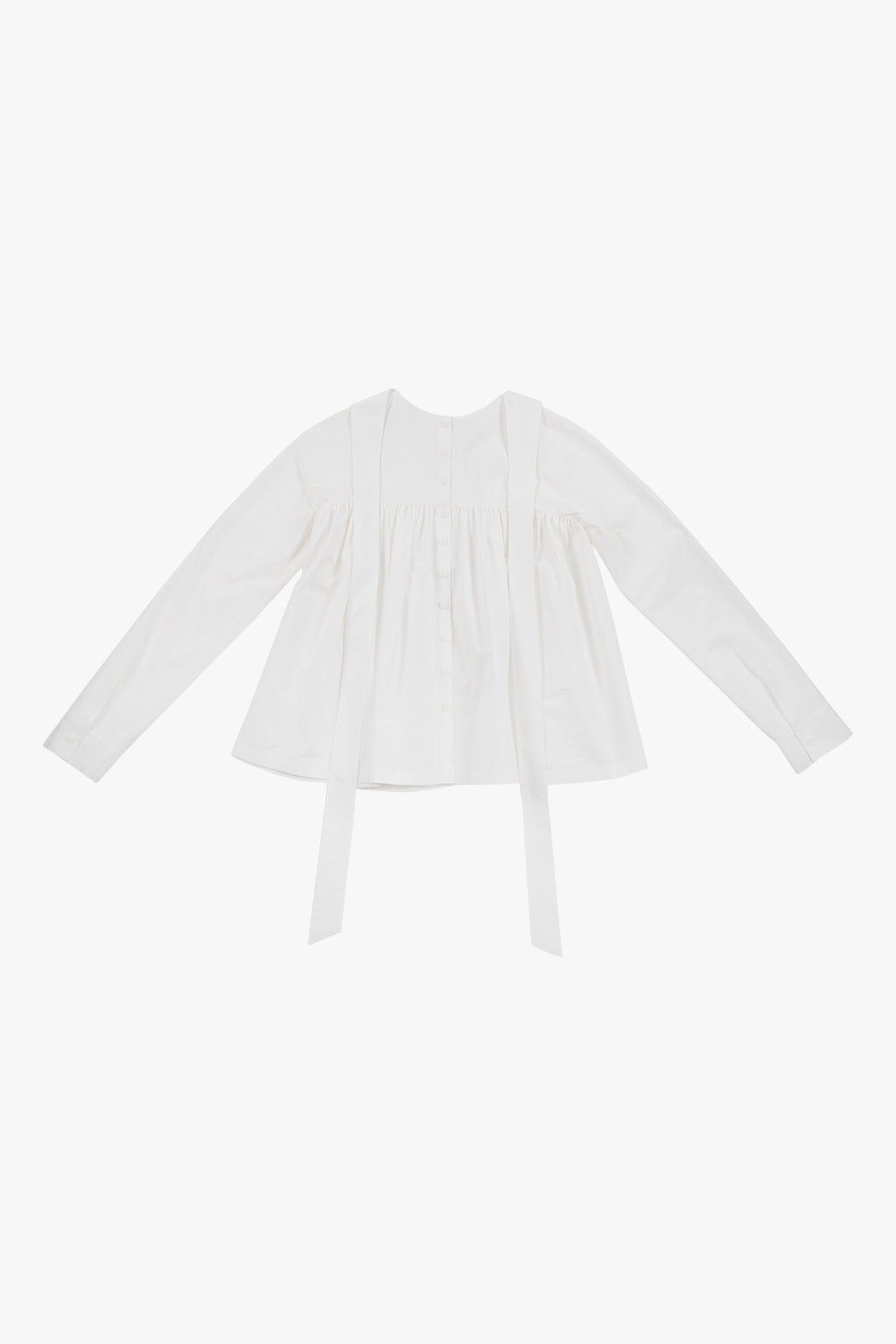 GATHERED MODULAR SHIRT / WHITE