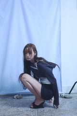 SLIM WAFFLE HOODIE / DARK GRAY