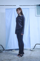 SLIM WAFFLE HOODIE / DARK GRAY