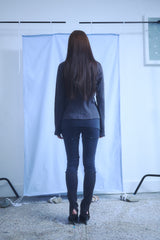 SLIM WAFFLE HOODIE / DARK GRAY