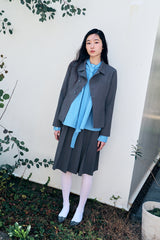 GATHERED MODULAR SHIRT / BLUE