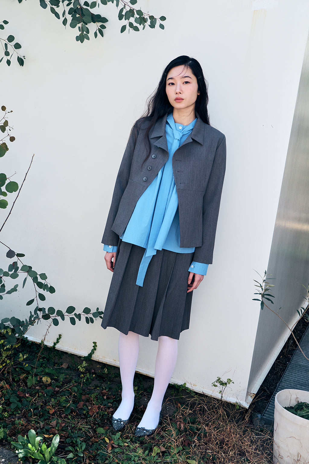 DOUBLE-BUTTON JACKET / GRAY