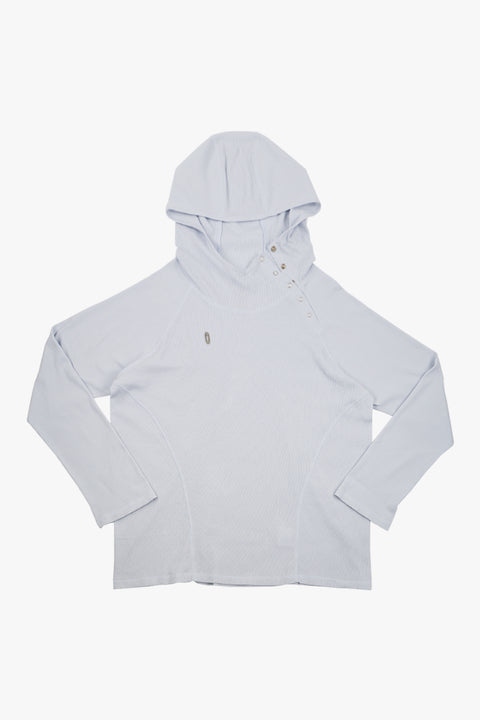 LIGHT OVERSIZED WAFFLE HOODIE / BABY BLUE