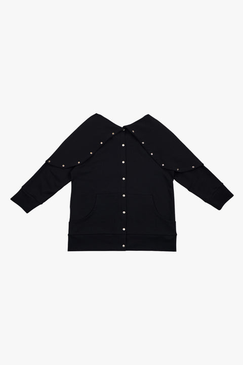 MODULAR SNAP HOODIE / BLACK