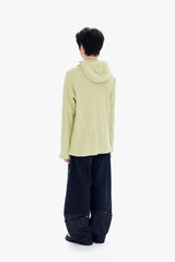 OVERSIZED WAFFLE HOODIE / LIME YELLOW