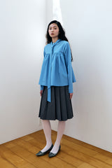 GATHERED MODULAR SHIRT / BLUE