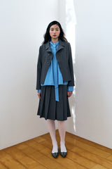 GATHERED MODULAR SHIRT / BLUE