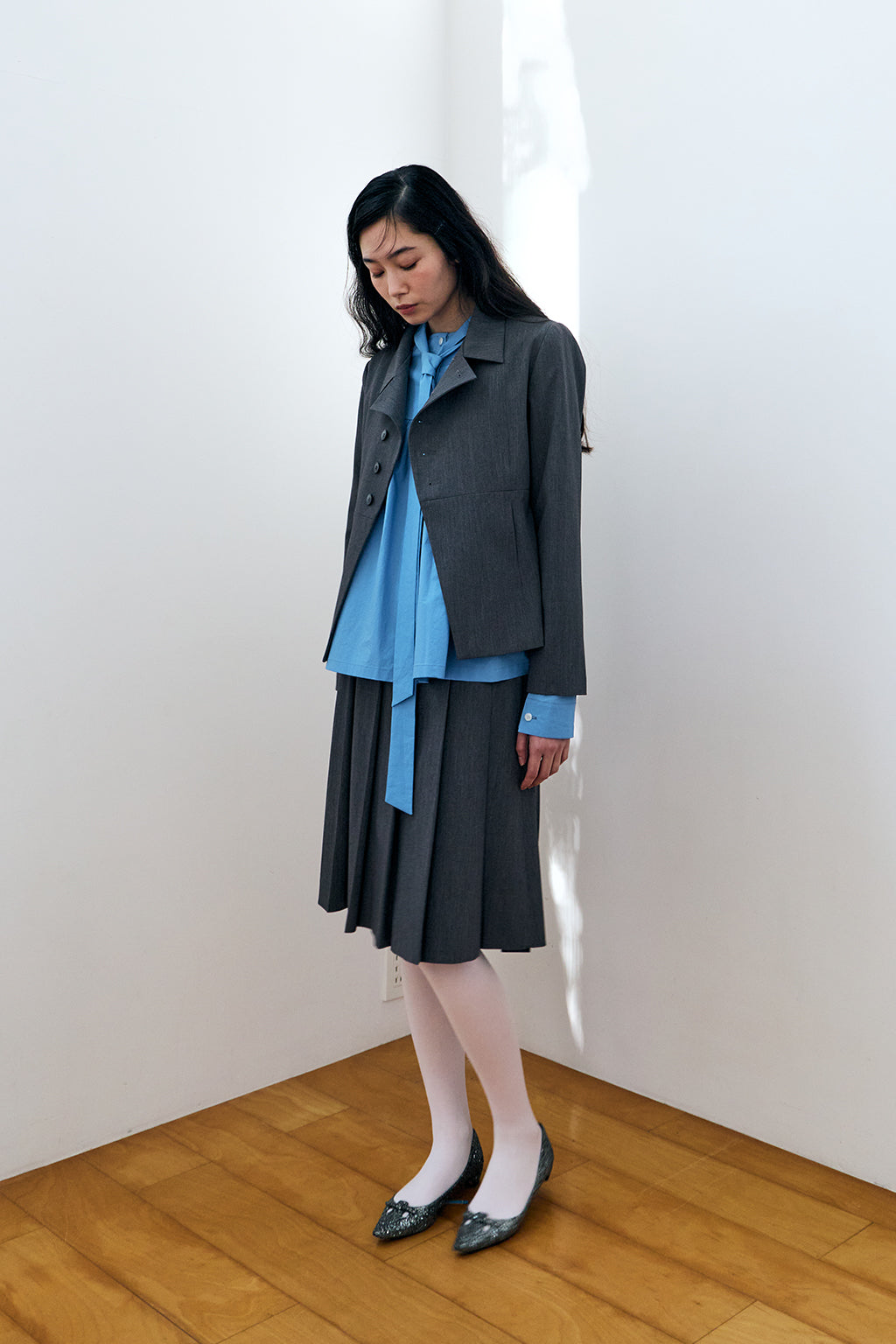 DOUBLE-BUTTON JACKET / GRAY