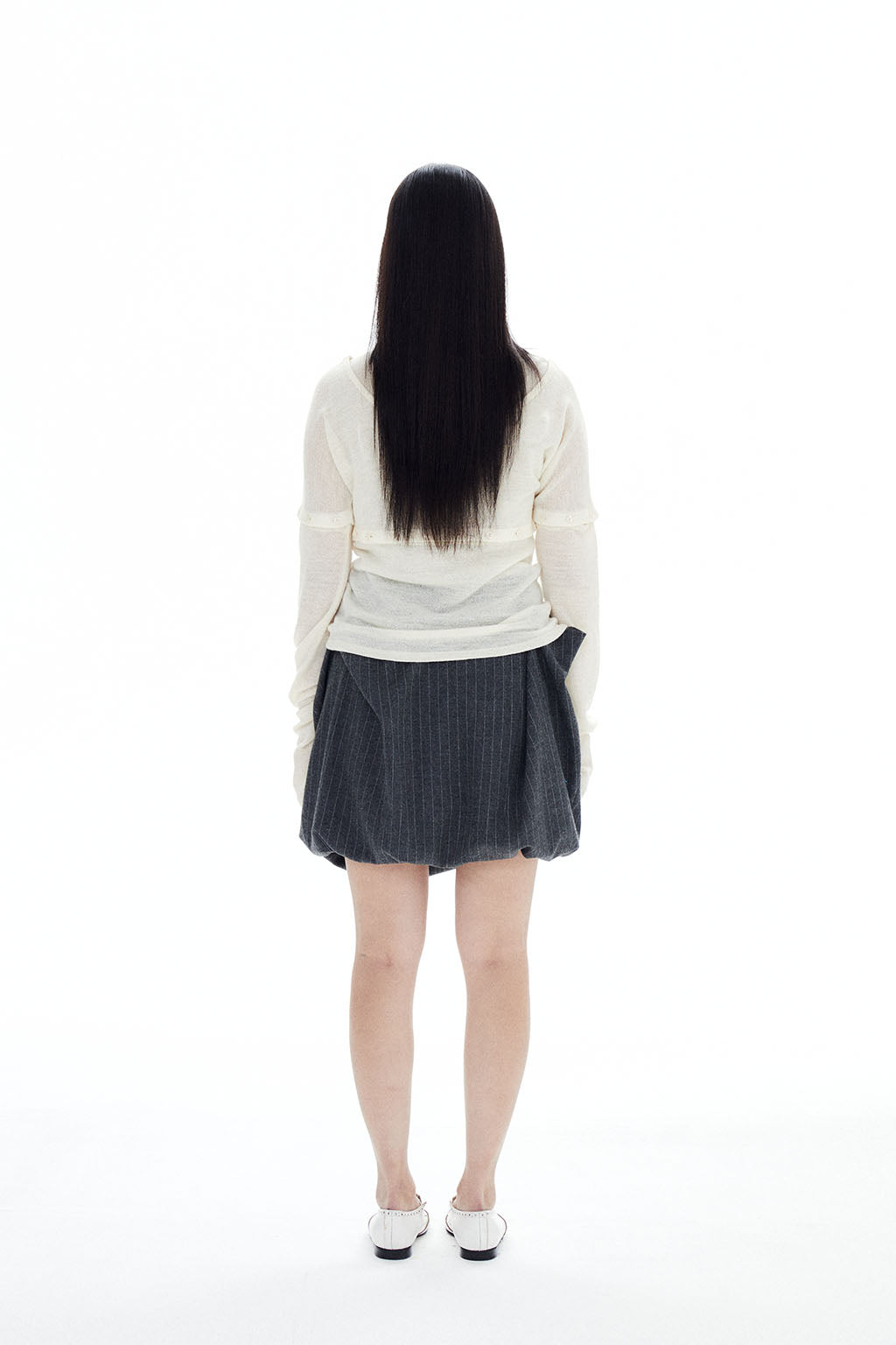 WOOL BUTTONS KNIT TOP / ECRU