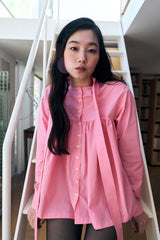 GATHERED MODULAR SHIRT / PINK