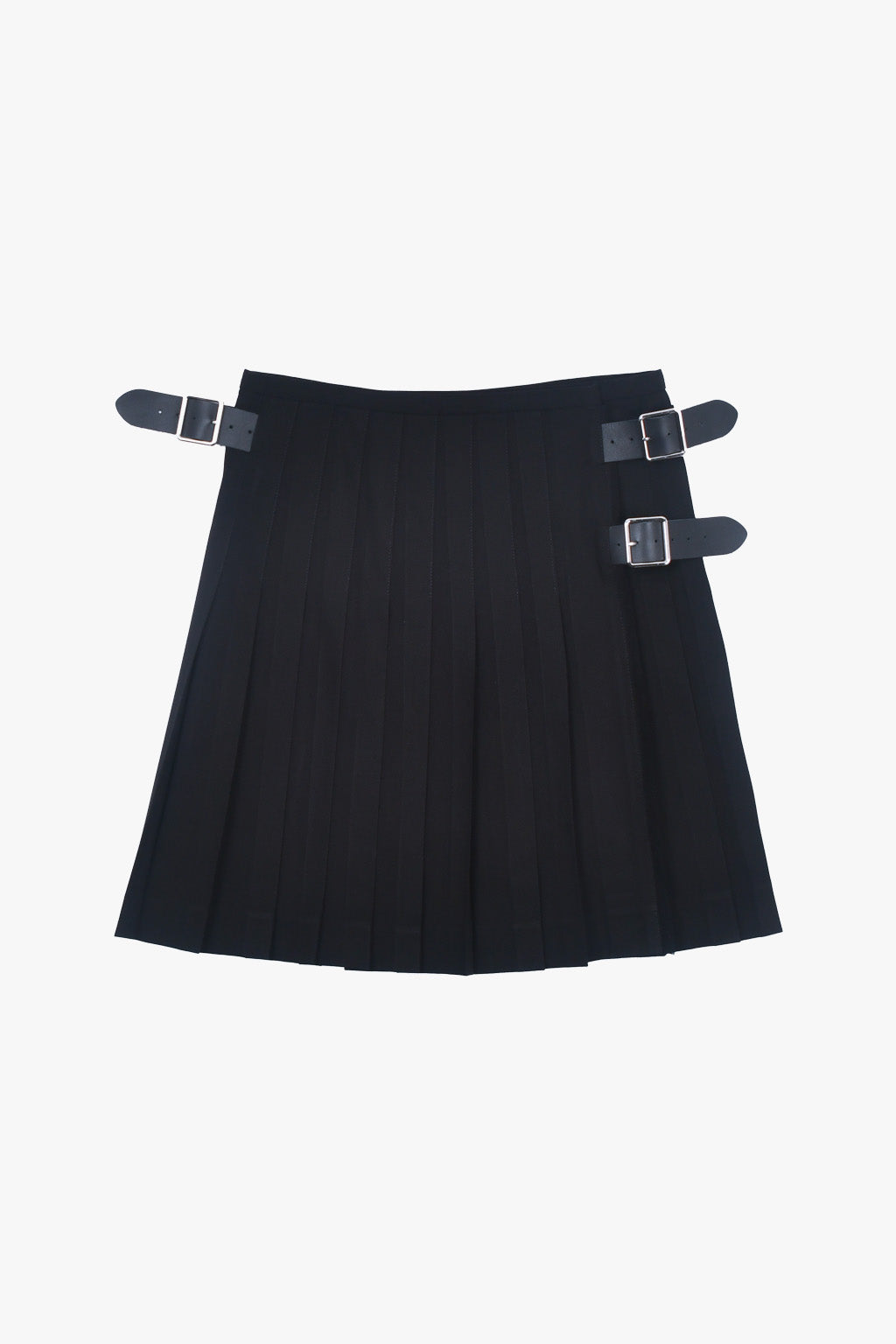 SHORT PLEATED WRAP SKIRT 2 / BLACK