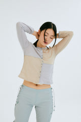 LACE UP CROPPED PANTS / AQUA