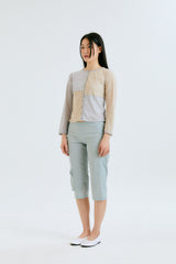 LACE UP CROPPED PANTS / AQUA