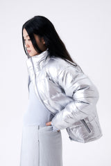 FOIL REVERSIBLE PADDING JACKET / SILVER